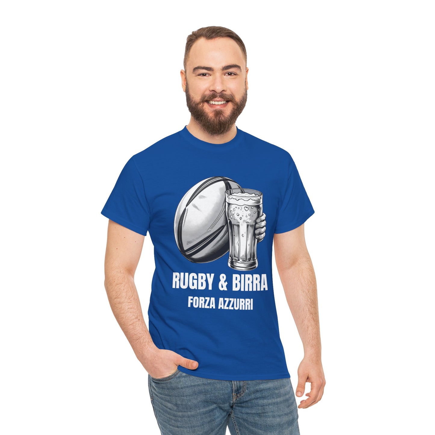 Rugby & Beer “Forza Azzurri” T-Shirt – Italy Rugby Fan Matchday Gift