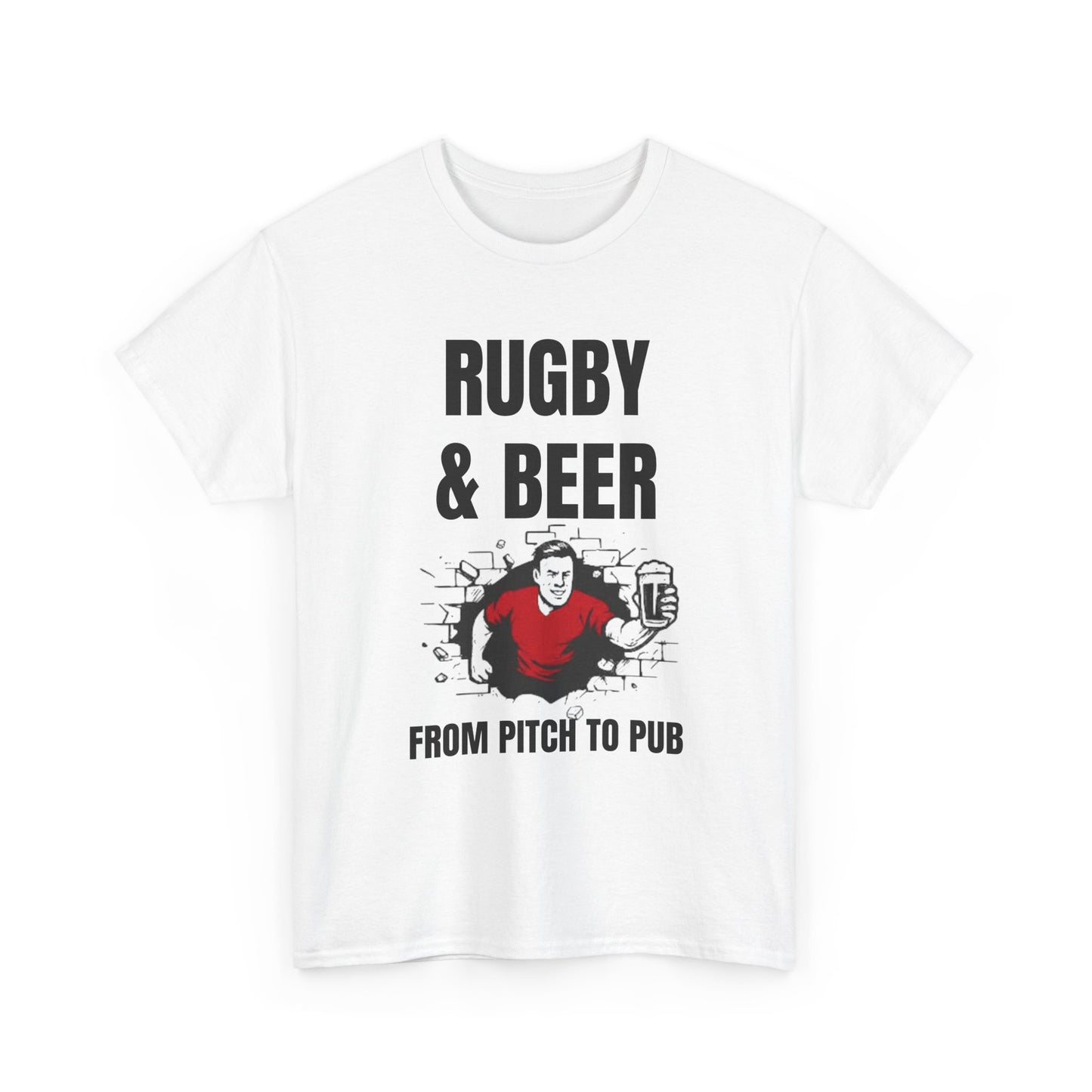 Rugby & Beer T-Shirt – From the Pitch to the Pub | Welsh Rugby Fans Tee