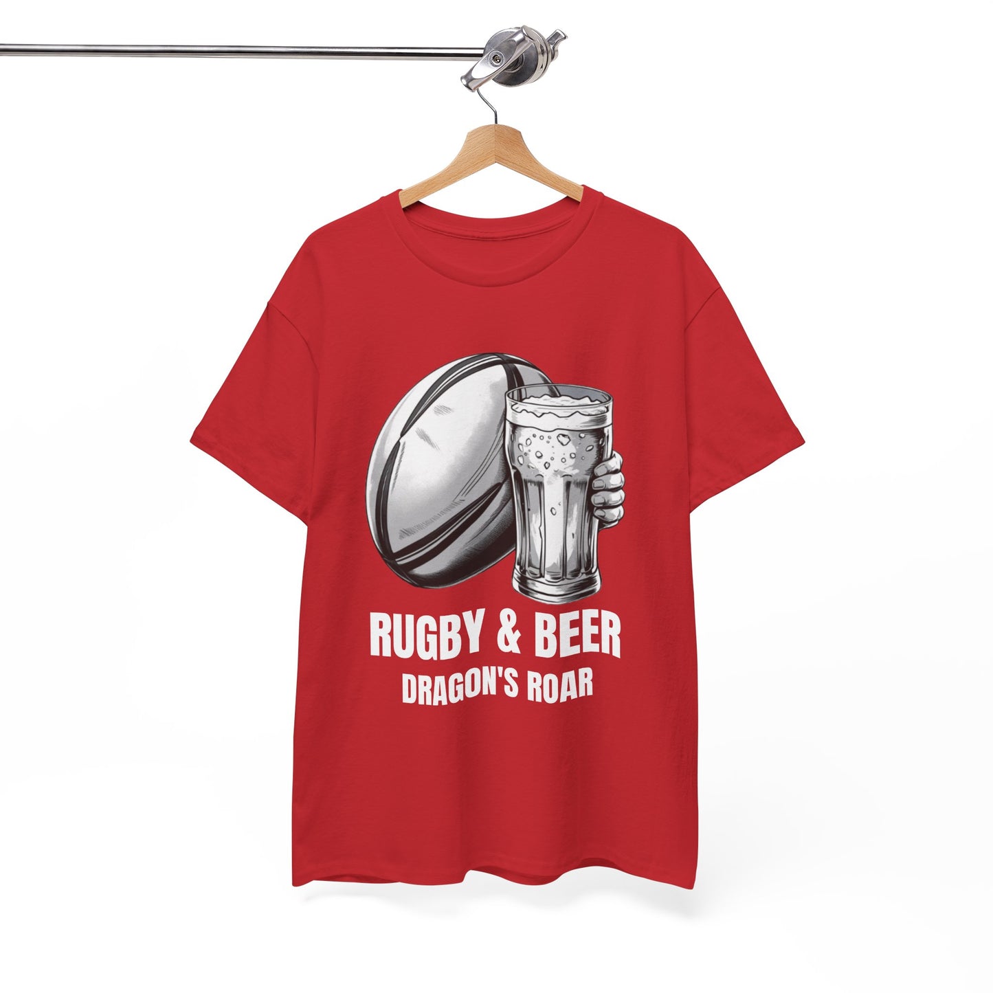 Rugby & Beer “Dragon’s Roar” T-Shirt – Wales Rugby Fan Matchday Gift