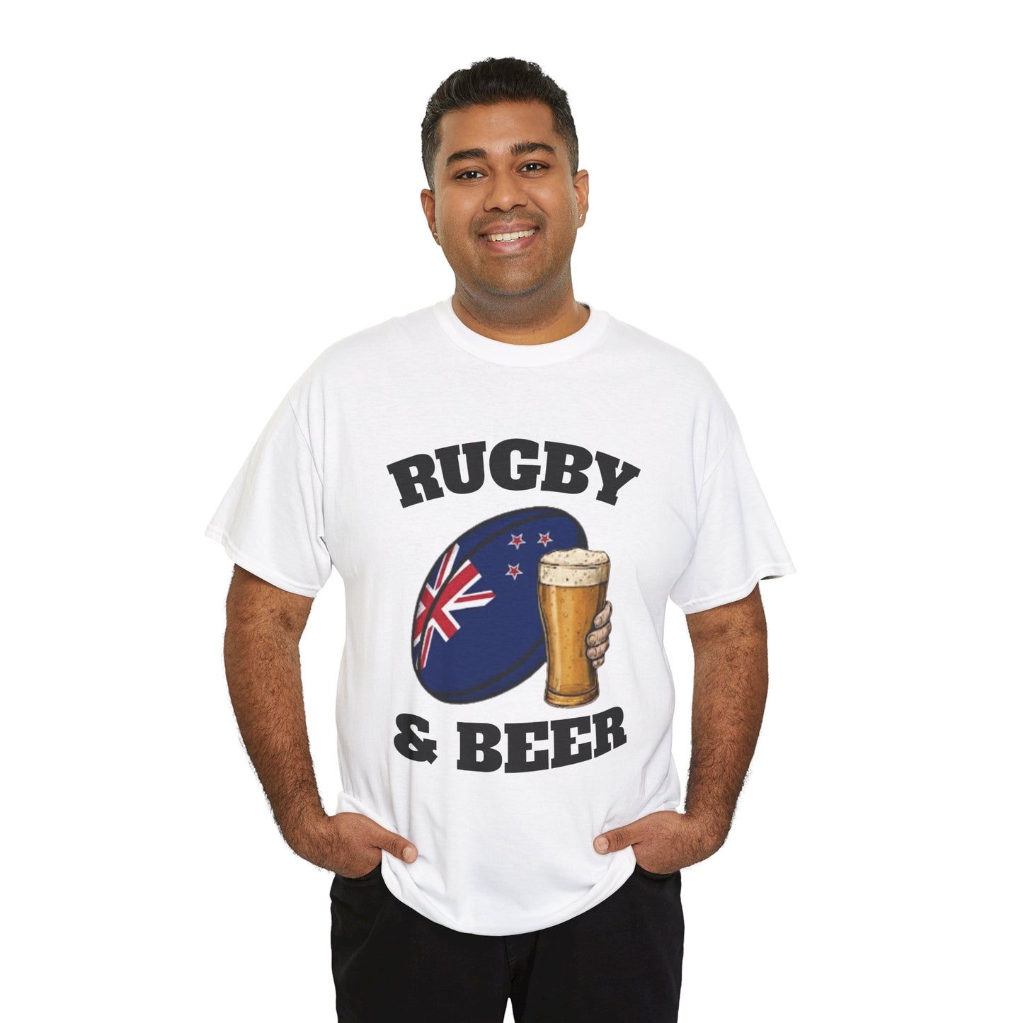 Rugby & Beer New Zealand T-Shirt – Kiwi Rugby Fans Match Day Tee