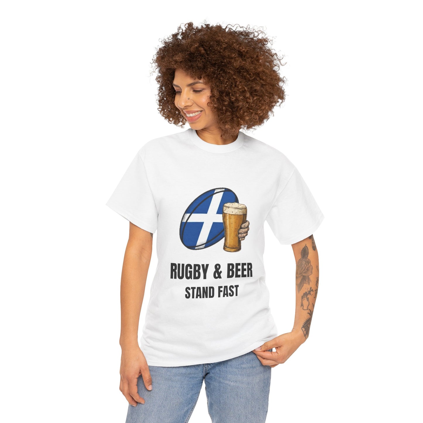 T-shirt « Stand Fast » de rugby et de bière – Cadeau de match pour les supporters écossais de rugby