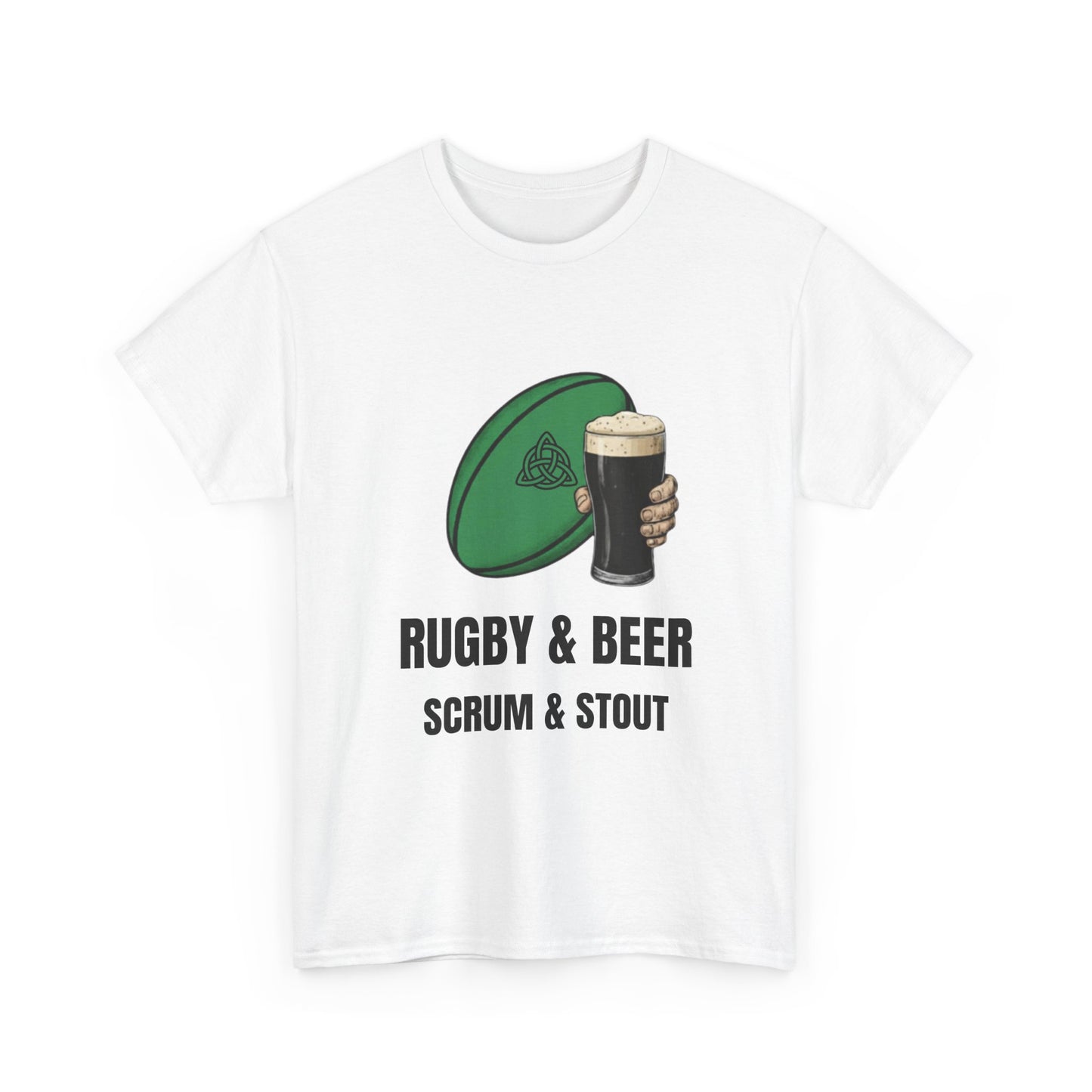 Ireland Rugby & Beer T-Shirt - Scrum & Stout Fan Tee | Match Day Gift