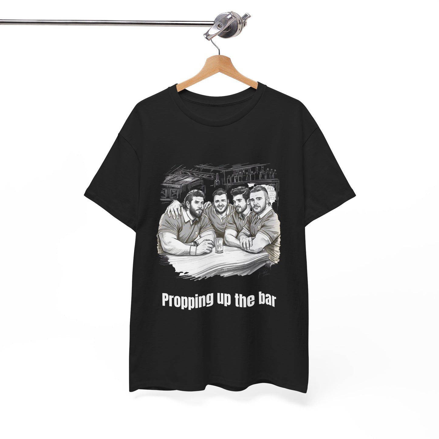 Propping Up The Bar – Funny English Rugby T-Shirt for Fans & Gifts
