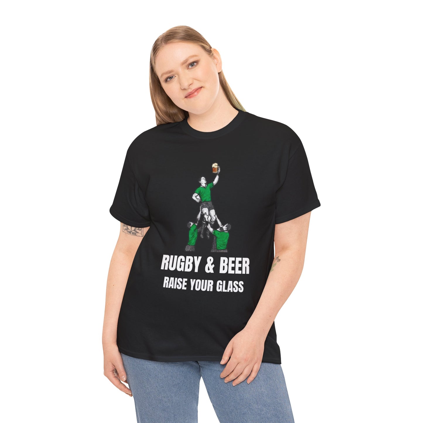 Maglietta "Raise Your Glass" di Rugby & Beer: regalo perfetto per i tifosi irlandesi di rugby