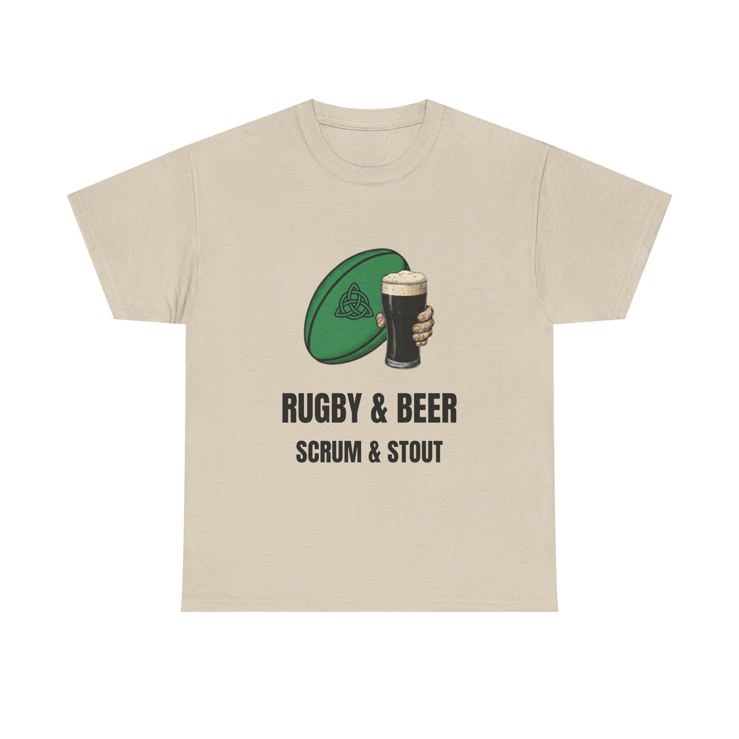 Ireland Rugby & Beer T-Shirt - Scrum & Stout Fan Tee | Match Day Gift