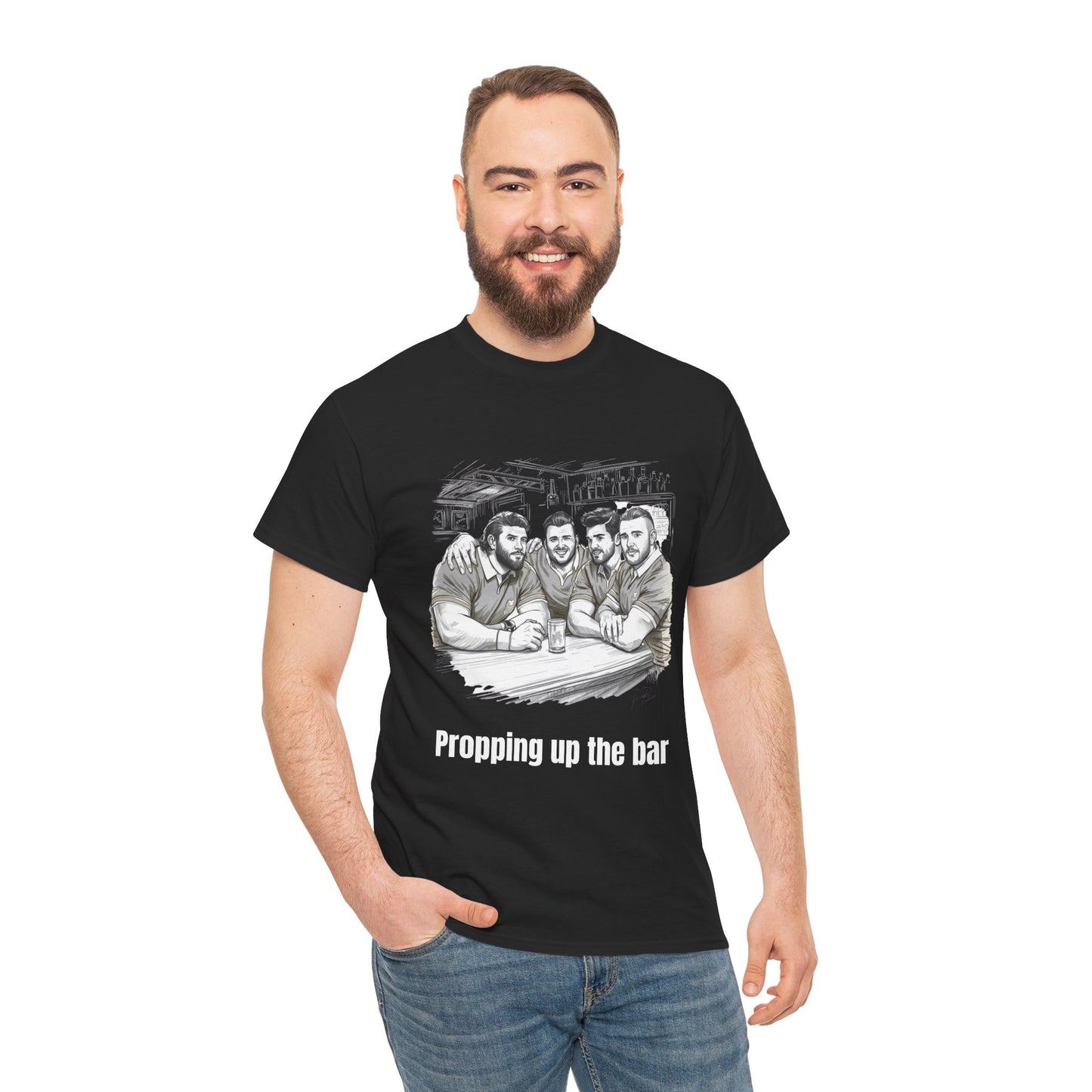 Propping Up The Bar – Funny English Rugby T-Shirt for Fans & Gifts