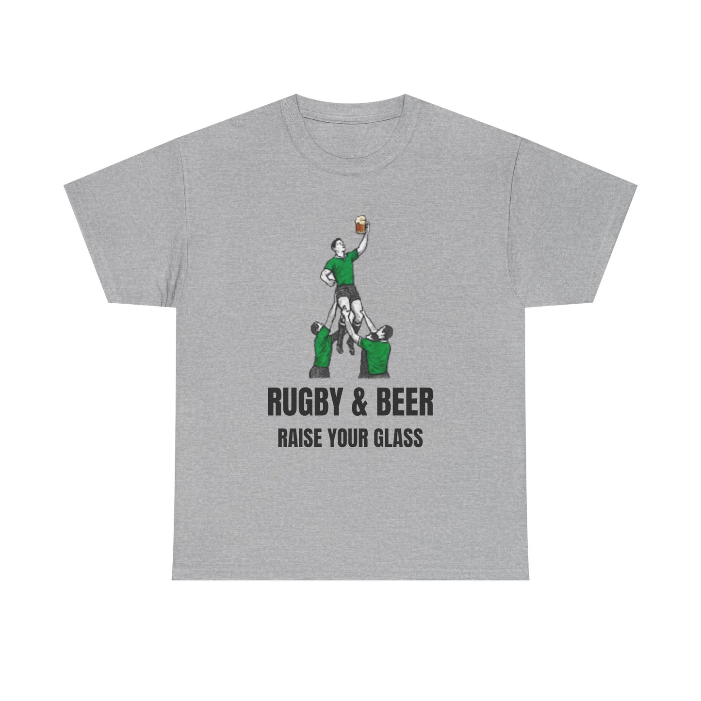 Maglietta "Raise Your Glass" di Rugby & Beer: regalo perfetto per i tifosi irlandesi di rugby
