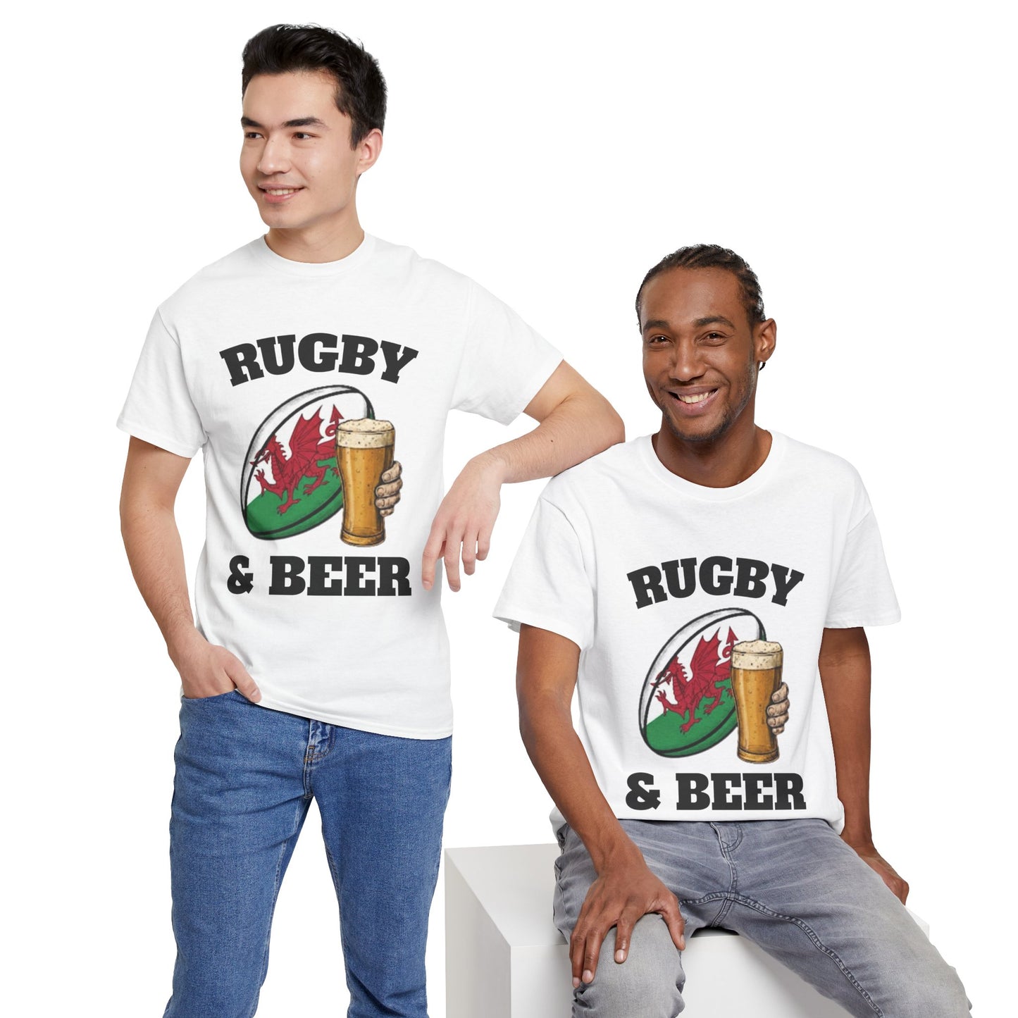 Wales Rugby & Beer T-Shirt – Perfect for Match Days, Gifts & Lads Trips