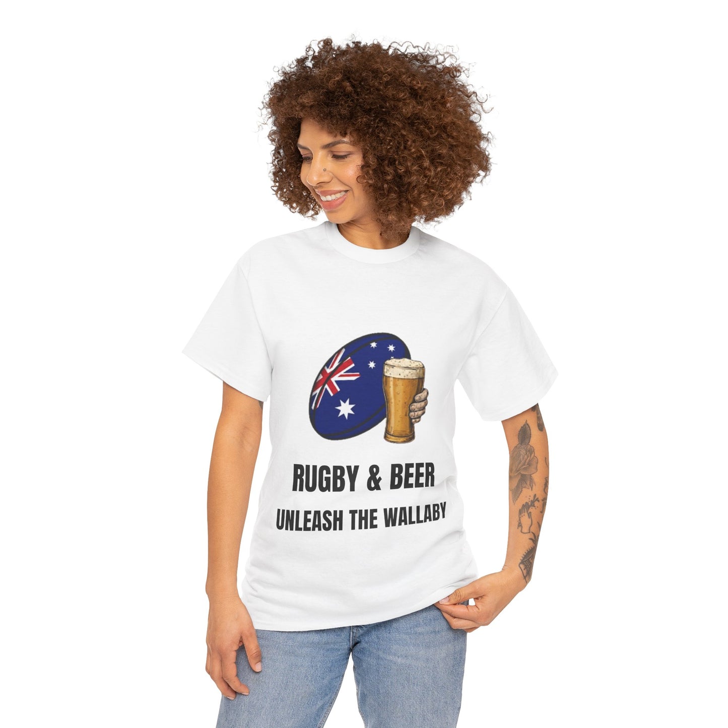 Australia Rugby & Beer T-Shirt - Unleash the Wallaby Fan Tee | Match Day Apparel
