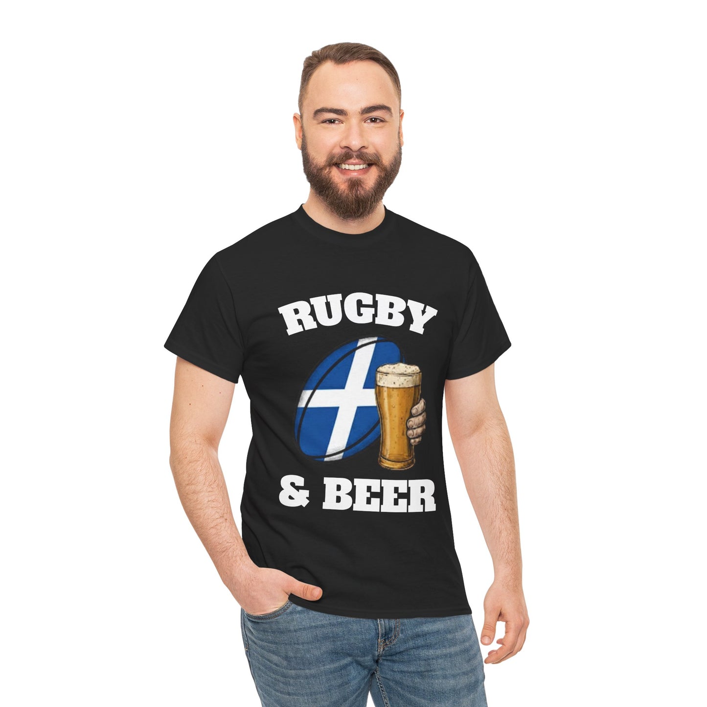 Scotland Rugby & Beer T-Shirt – Perfect for Match Days, Gifts & Lads Trips