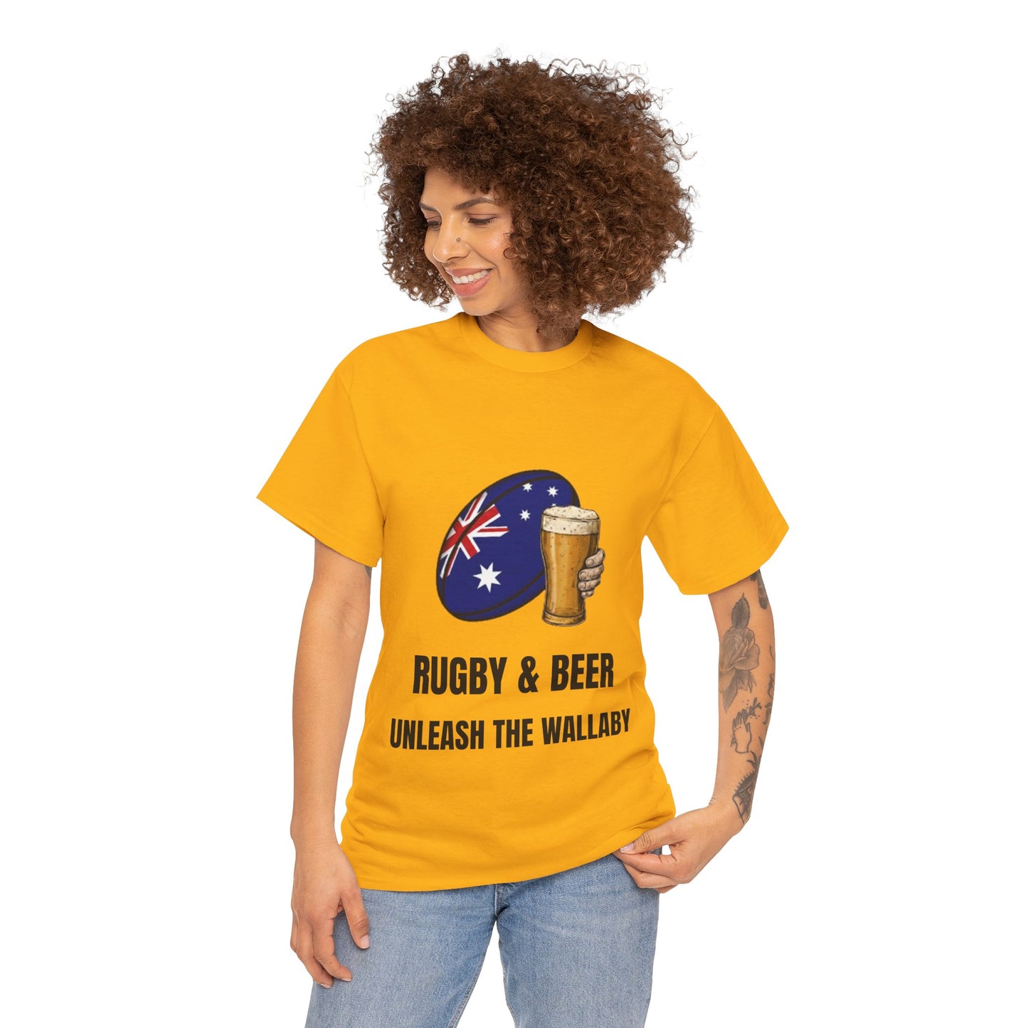 Australia Rugby & Beer T-Shirt - Unleash the Wallaby Fan Tee | Match Day Apparel