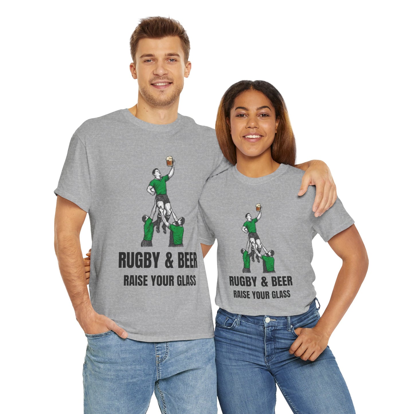 Maglietta "Raise Your Glass" di Rugby & Beer: regalo perfetto per i tifosi irlandesi di rugby