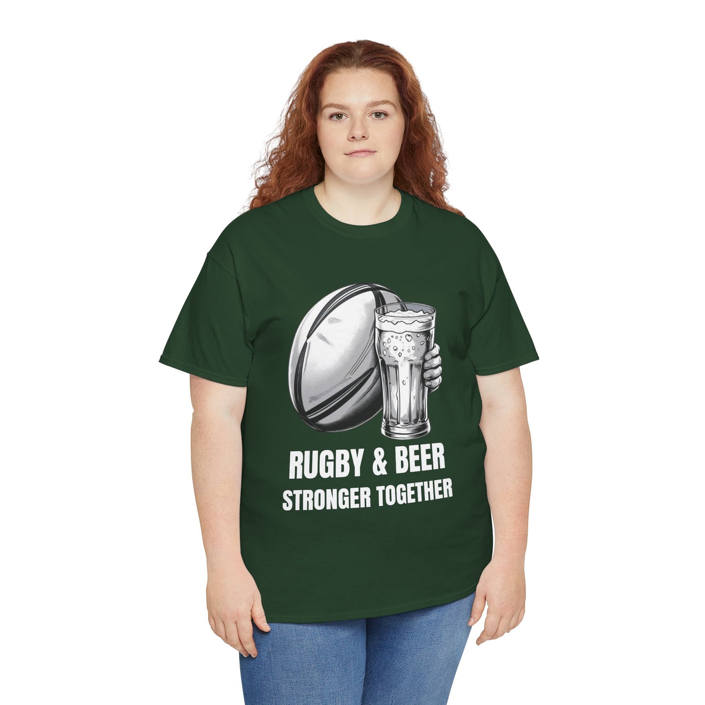 Rugby & Beer ¨Stronger together¨ T-Shirt - South African Rugby Fan Matchday Gift