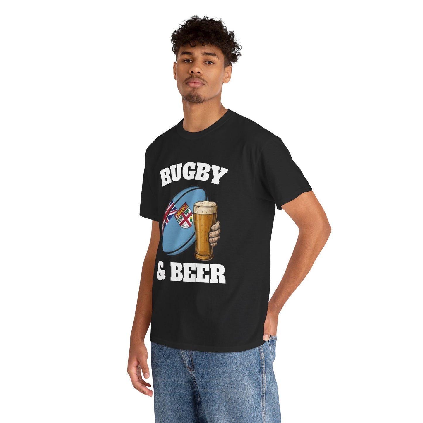 Rugby & Beer Fiji T-Shirt – Flying Fijians Rugby Fan Tee
