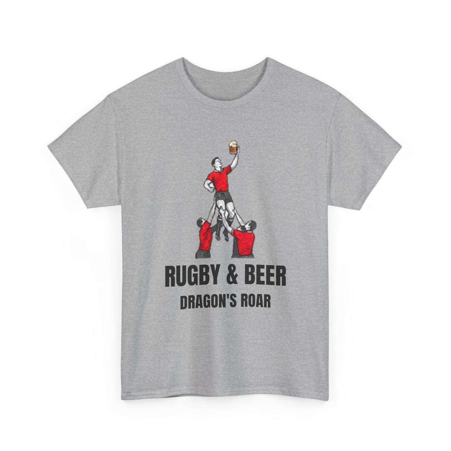 T-shirt de rugby Dragon's Roar Wales | T-shirt pour supporter de rugby et de bière