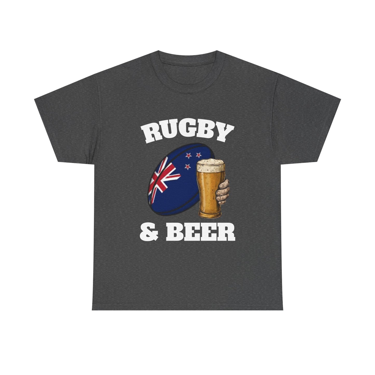 Rugby & Beer New Zealand T-Shirt – Kiwi Rugby Fans Match Day Tee