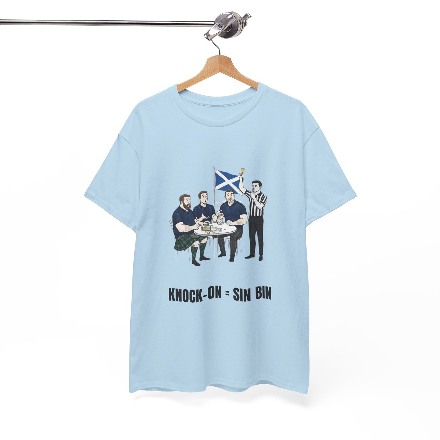 T-shirt rugby écossais et bière – Carton jaune renversé | T-shirt humoristique pour supporters de rugby