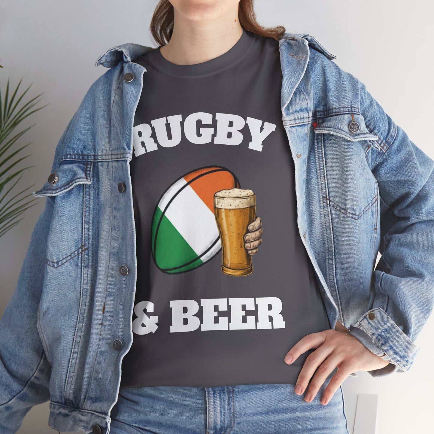 Irish Rugby & Beer T-Shirt – Perfect for Match Days, Gifts & Lads Trips