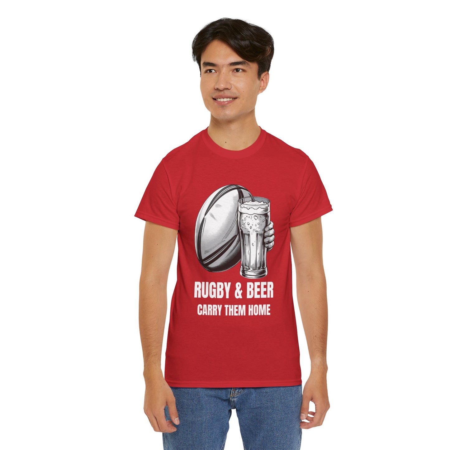Rugby & Beer “Carry Them Home” T-Shirt – England Rugby Fan Matchday Gift