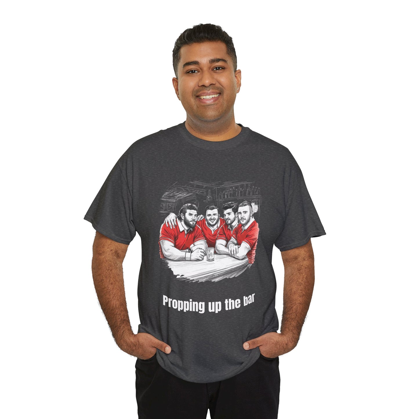 Propping Up The Bar – Funny Welsh Rugby T-Shirt for Fans & Gifts