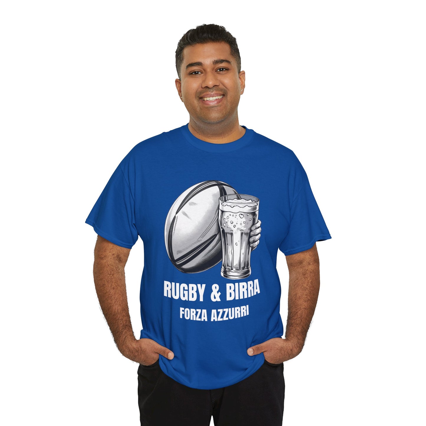 Rugby & Beer “Forza Azzurri” T-Shirt – Italy Rugby Fan Matchday Gift
