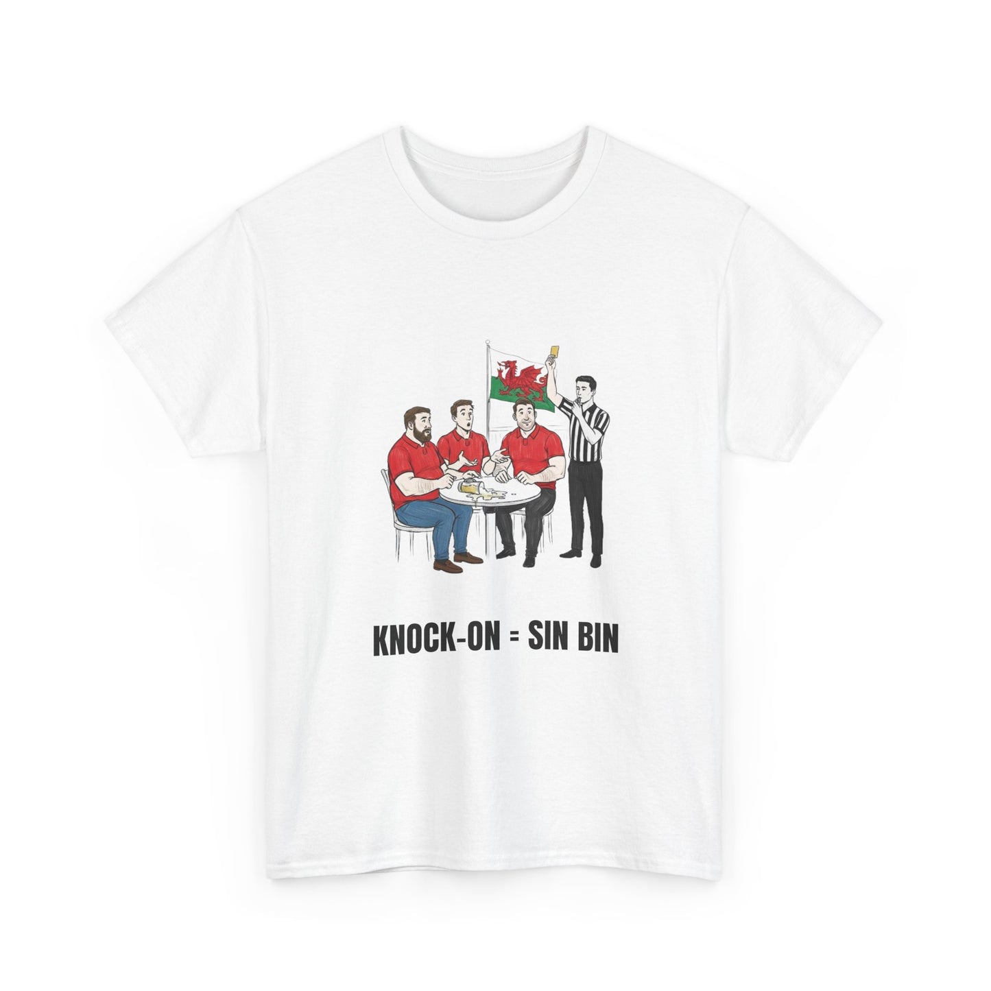 T-shirt rugby gallois et bière – Carton jaune renversé | T-shirt humoristique pour supporters de rugby