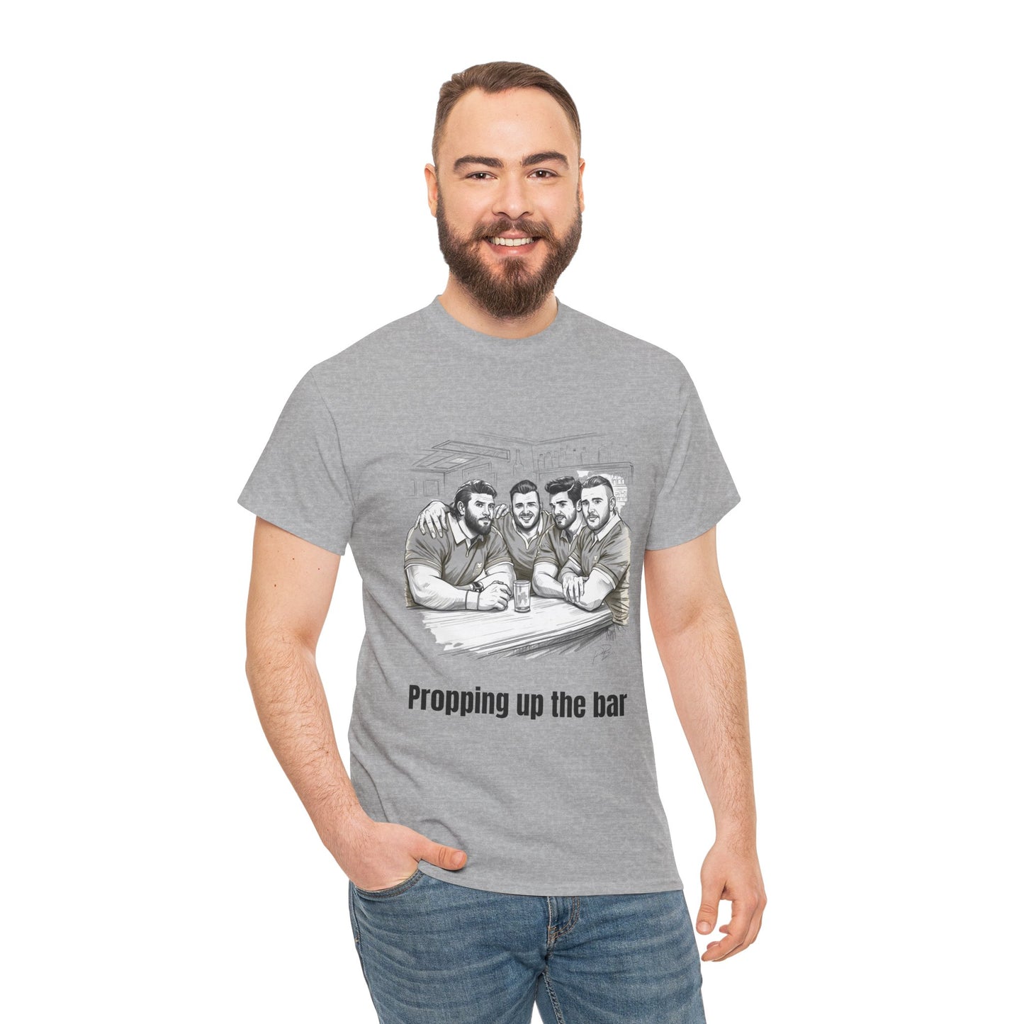 Propping Up The Bar – Funny English Rugby T-Shirt for Fans & Gifts