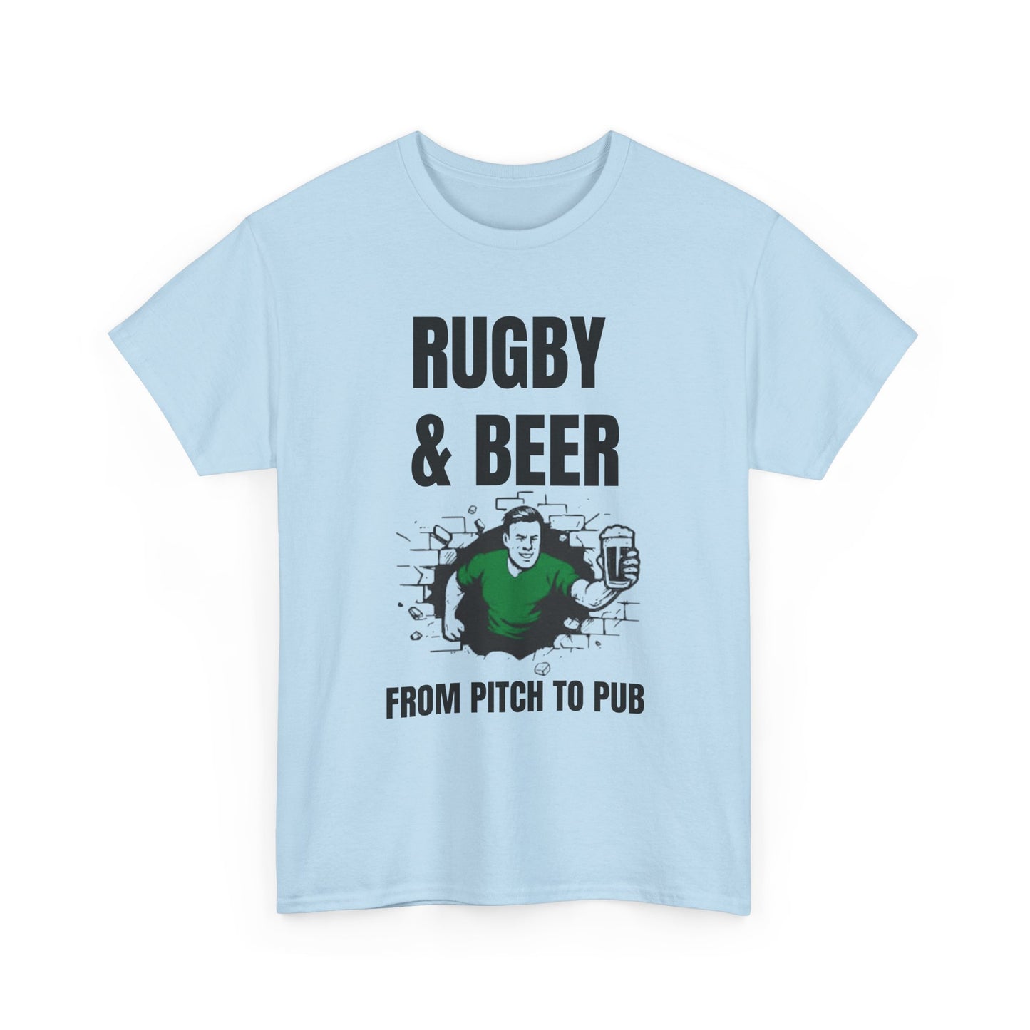 Rugby & Beer T-Shirt – From the Pitch to the Pub | Irish Rugby Fans Tee
