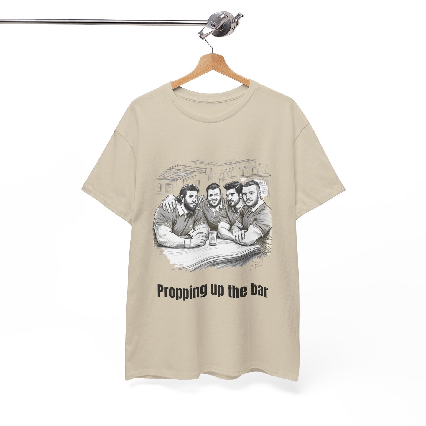 Propping Up The Bar – Funny English Rugby T-Shirt for Fans & Gifts