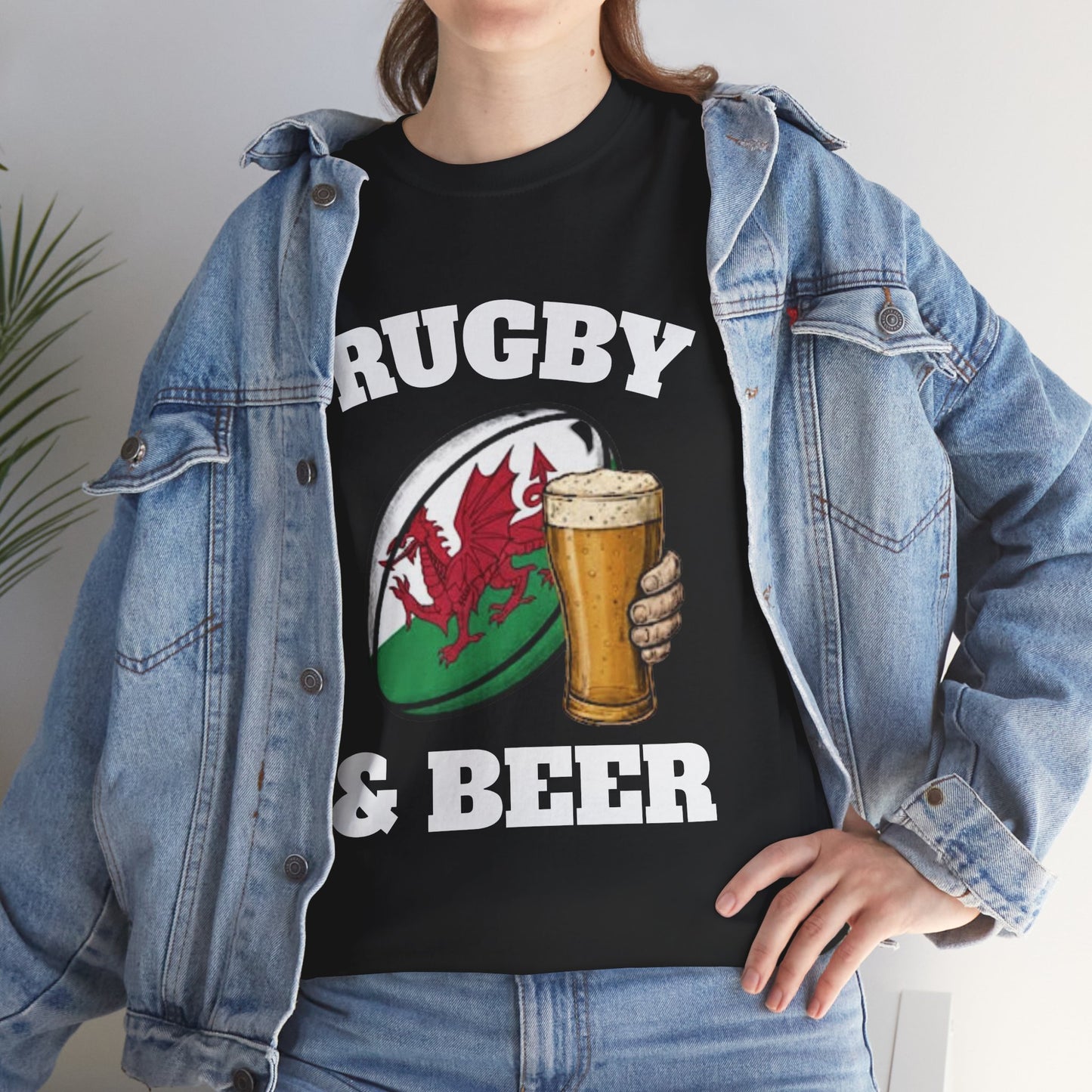 Wales Rugby & Beer T-Shirt – Perfect for Match Days, Gifts & Lads Trips