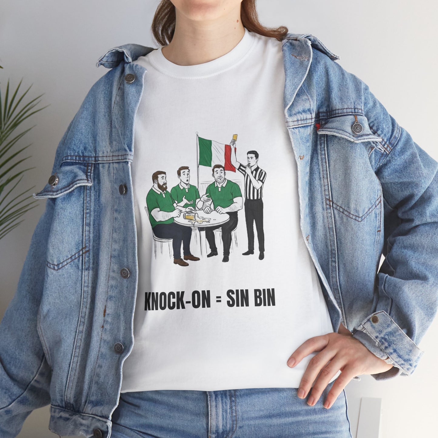 T-shirt rugby irlandais et bière – Carton jaune renversé | T-shirt humoristique pour supporters de rugby