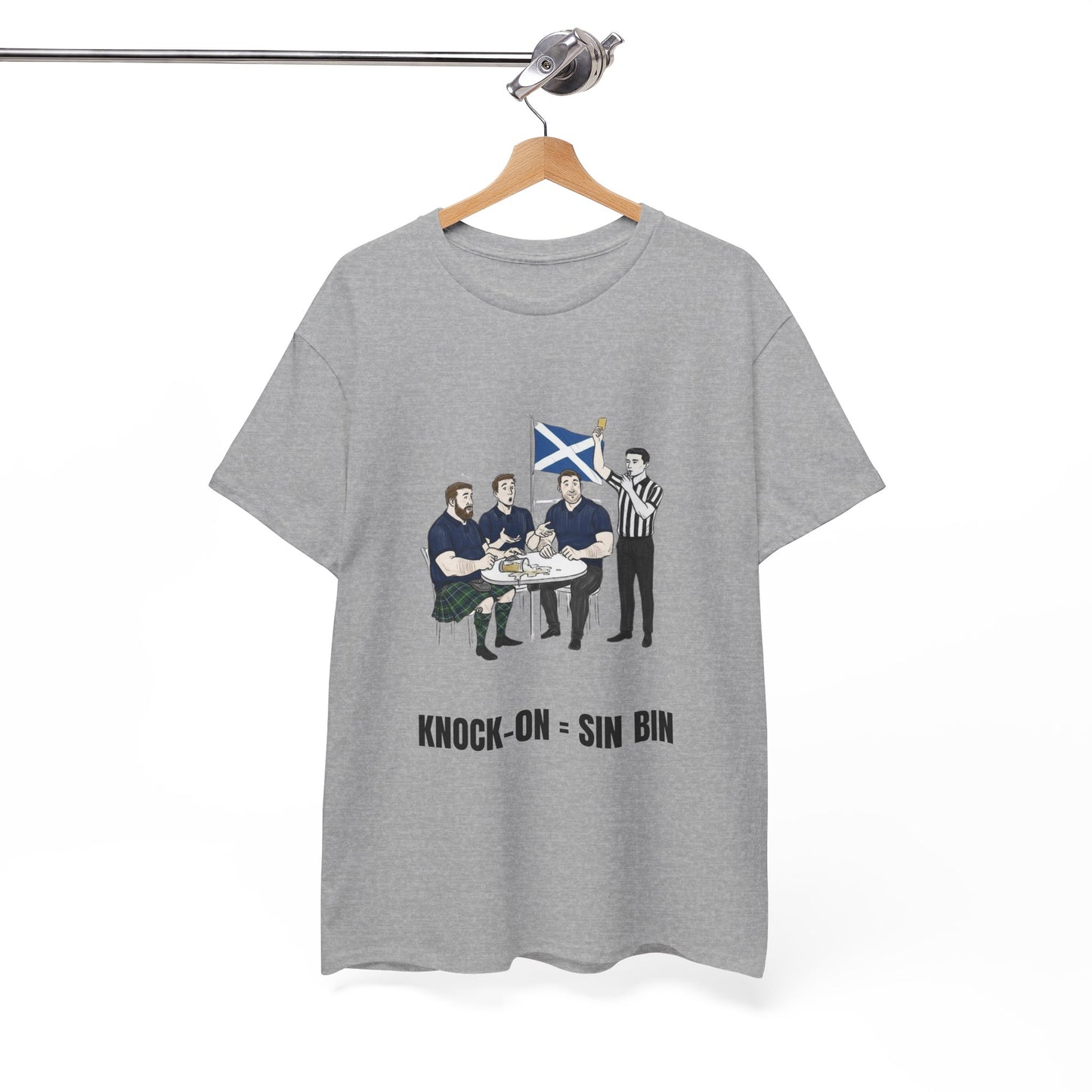 T-shirt rugby écossais et bière – Carton jaune renversé | T-shirt humoristique pour supporters de rugby