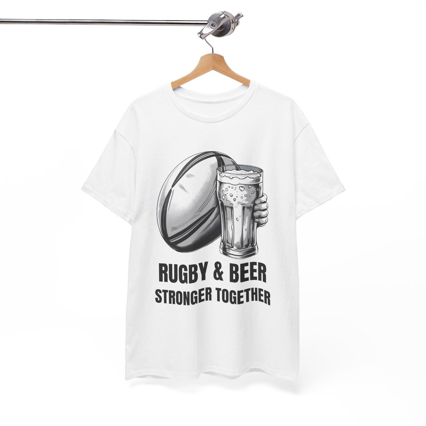 Rugby & Beer ¨Stronger together¨ T-Shirt - South African Rugby Fan Matchday Gift