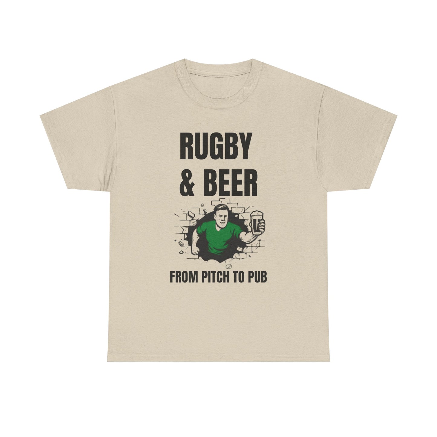 Rugby & Beer T-Shirt – From the Pitch to the Pub | Irish Rugby Fans Tee