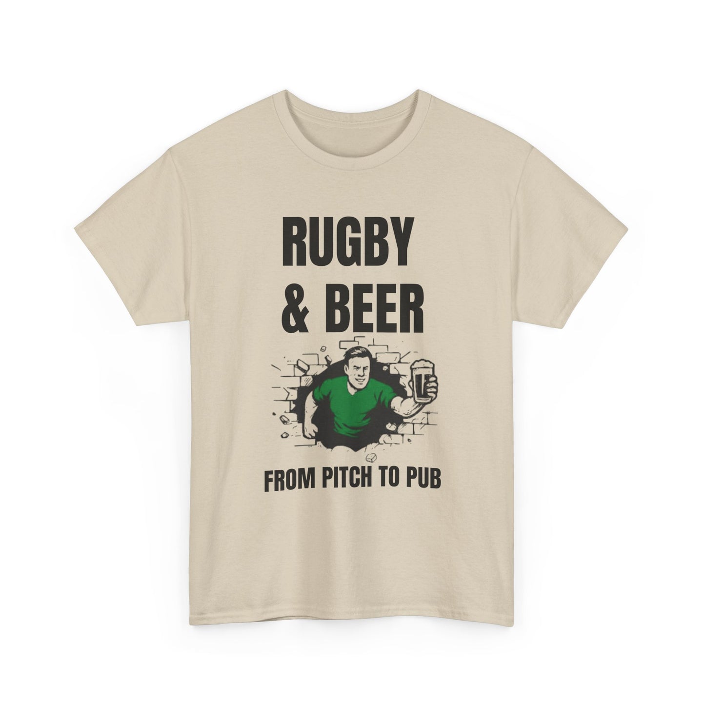 Rugby & Beer T-Shirt – From the Pitch to the Pub | Irish Rugby Fans Tee