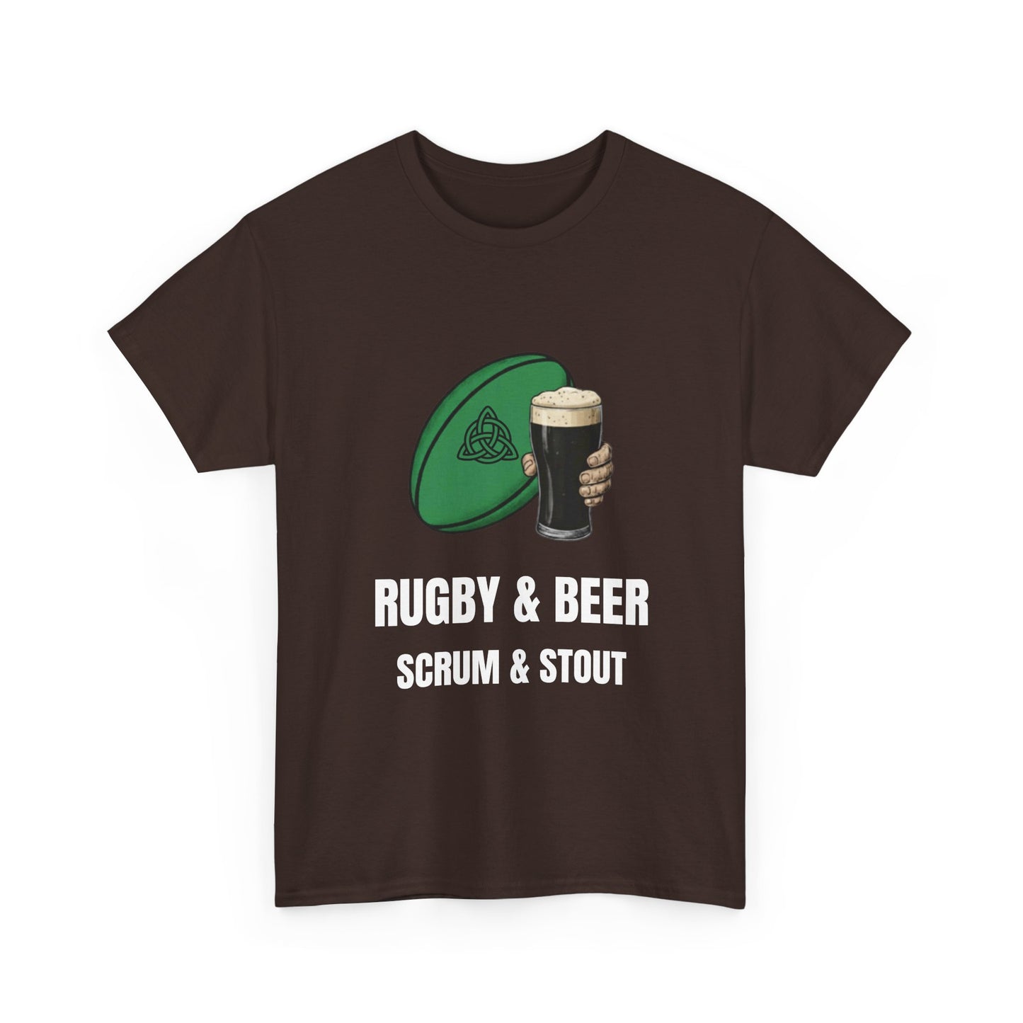 Ireland Rugby & Beer T-Shirt - Scrum & Stout Fan Tee | Match Day Gift