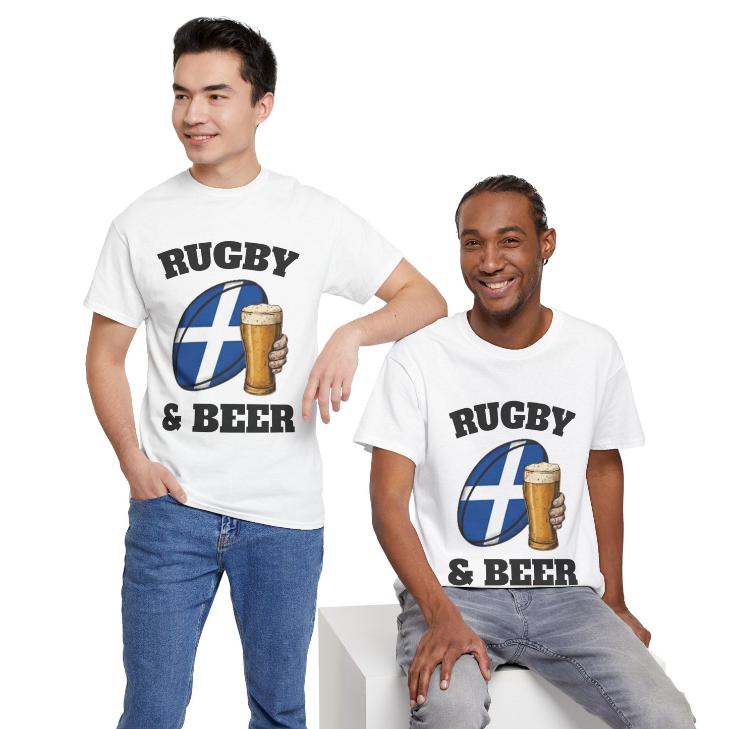 Scotland Rugby & Beer T-Shirt – Perfect for Match Days, Gifts & Lads Trips