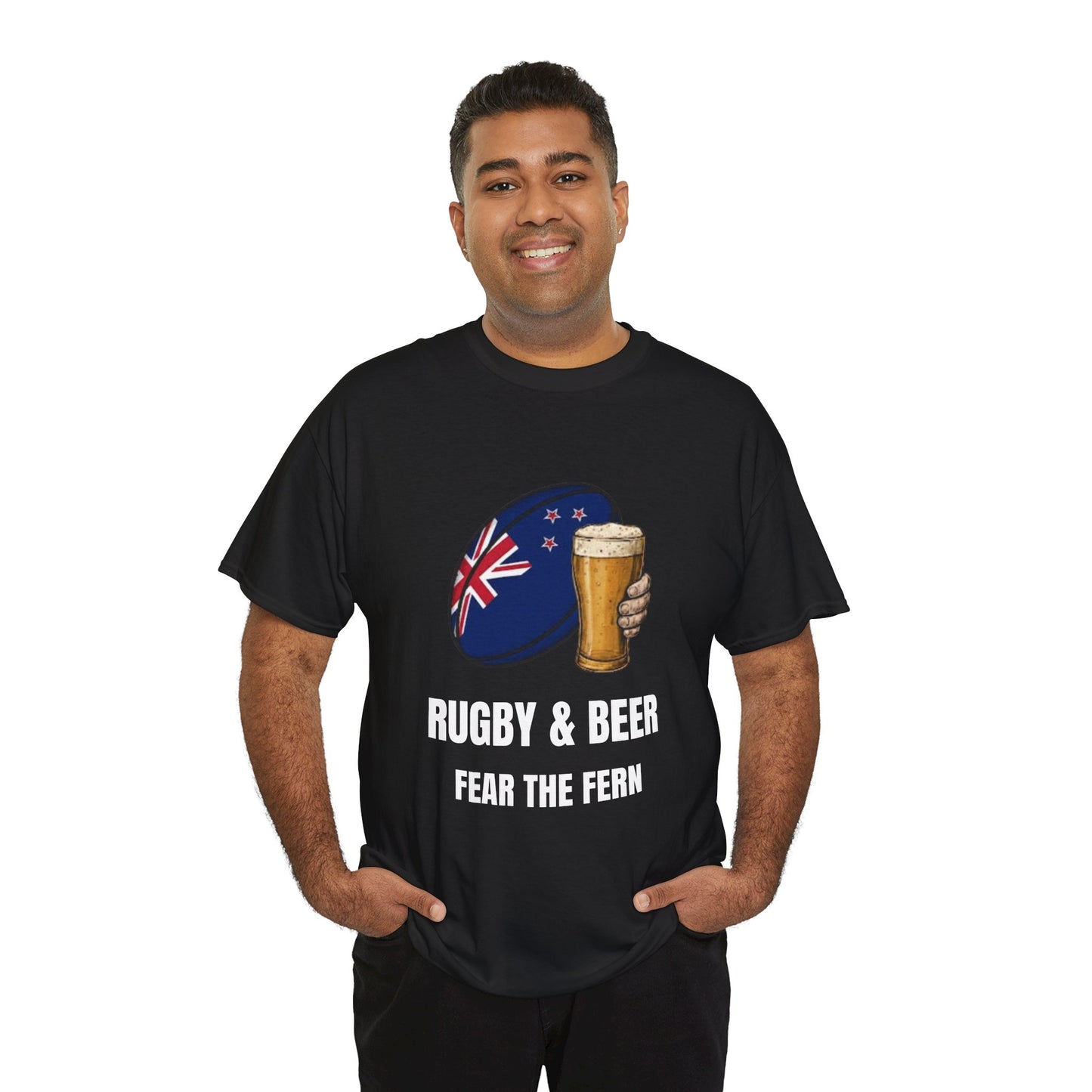 New Zealand Rugby & Beer T-Shirt - Fear the Fern Fan Tee | Match Day Apparel