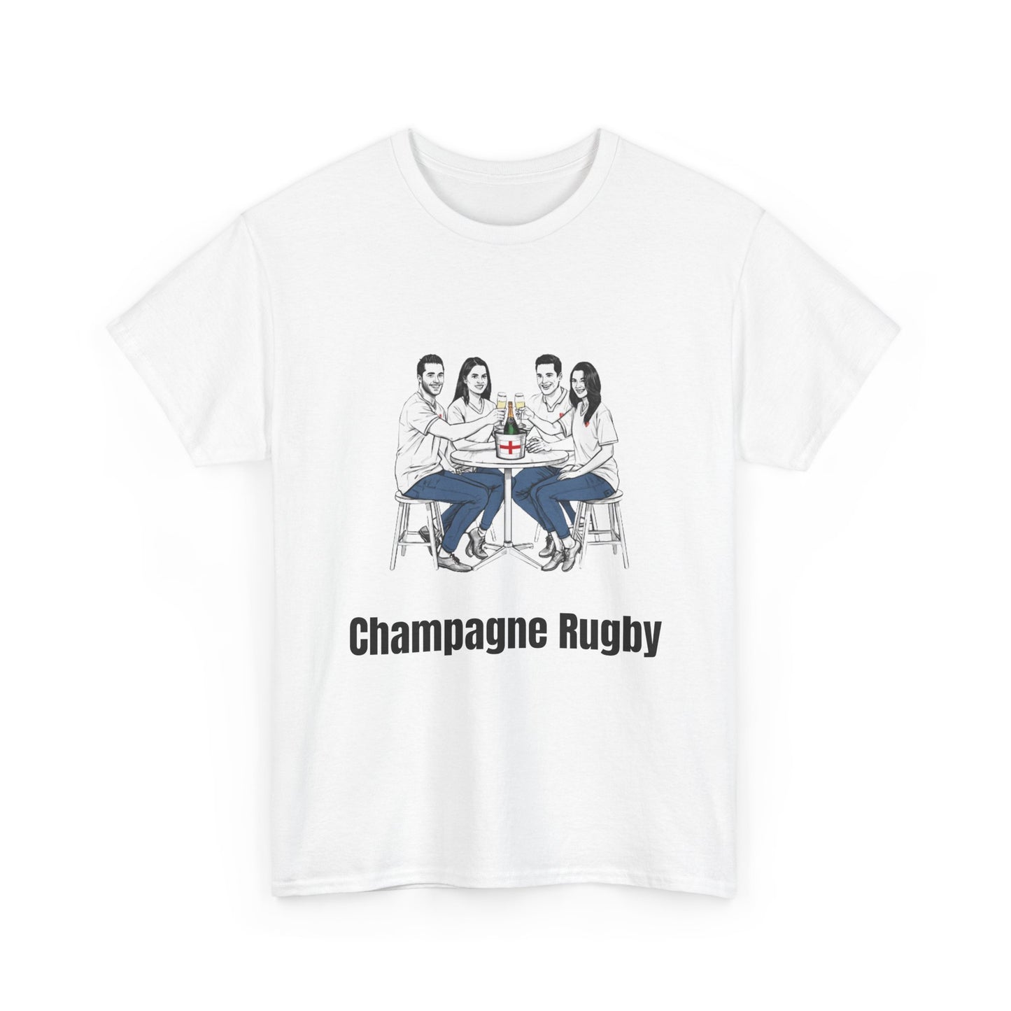 Champagne Rugby T-Shirt - Six Nations English Fan Gift