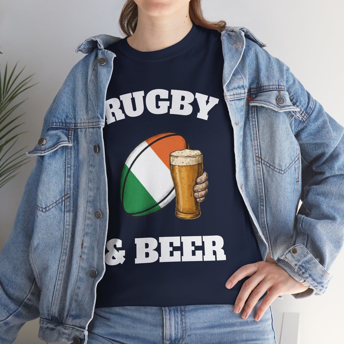 Irish Rugby & Beer T-Shirt – Perfect for Match Days, Gifts & Lads Trips