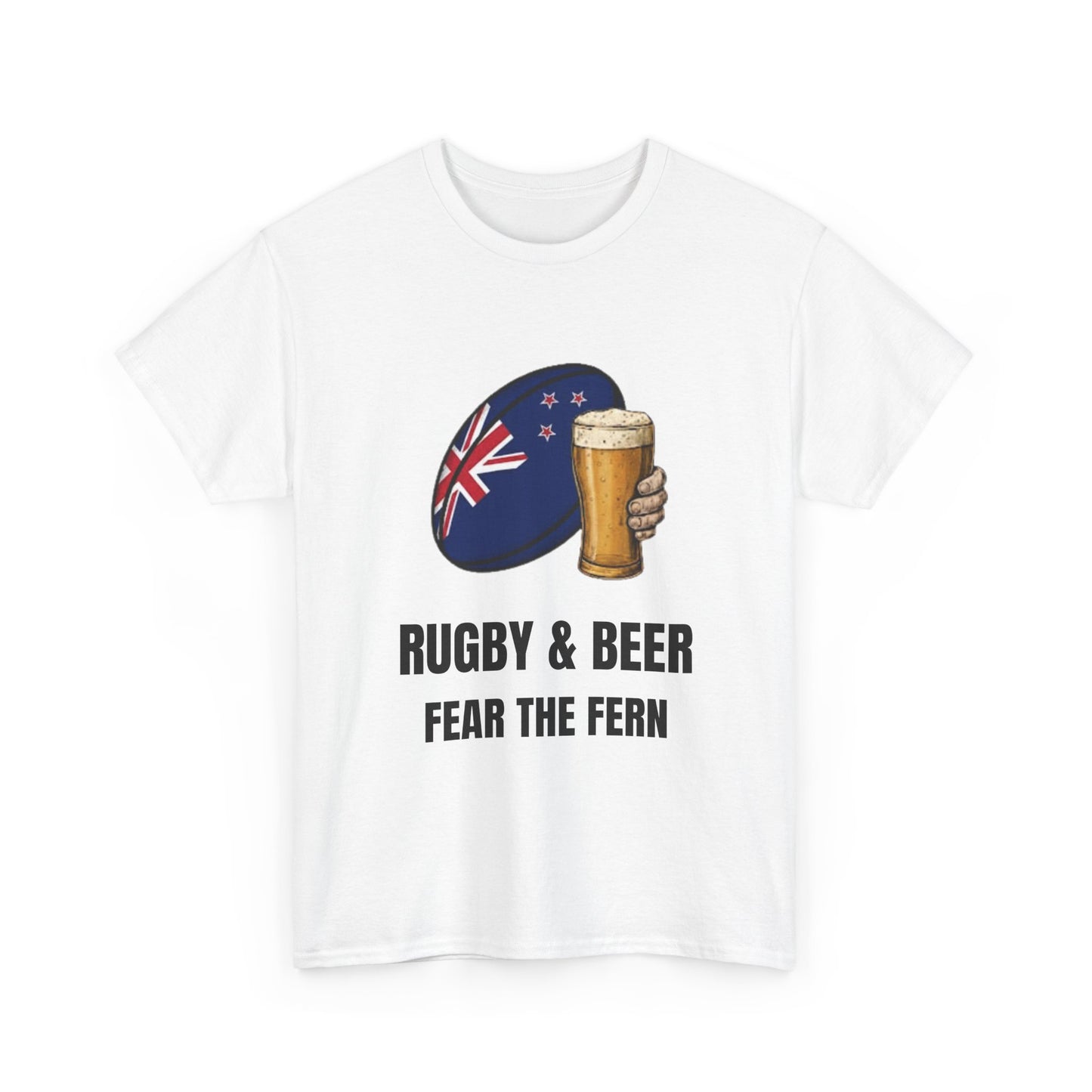 New Zealand Rugby & Beer T-Shirt - Fear the Fern Fan Tee | Match Day Apparel