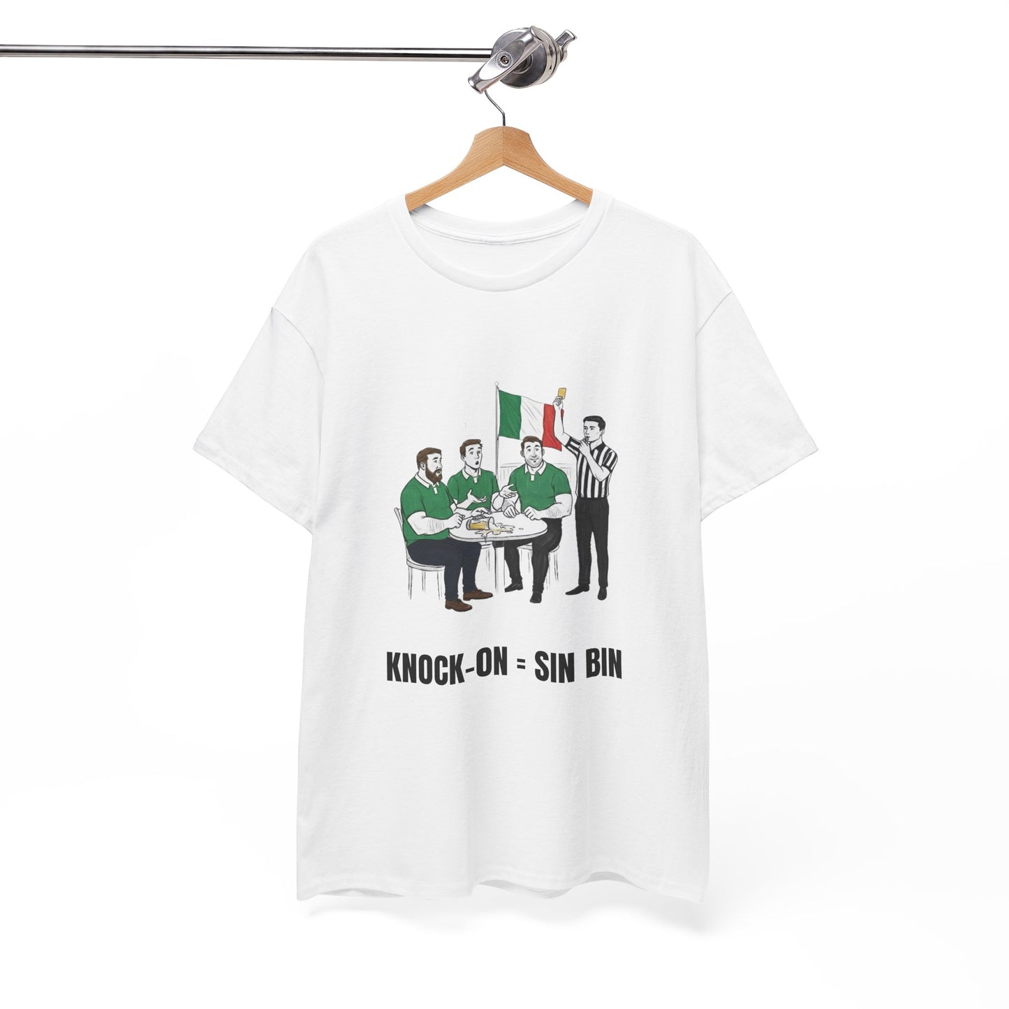 T-shirt rugby irlandais et bière – Carton jaune renversé | T-shirt humoristique pour supporters de rugby