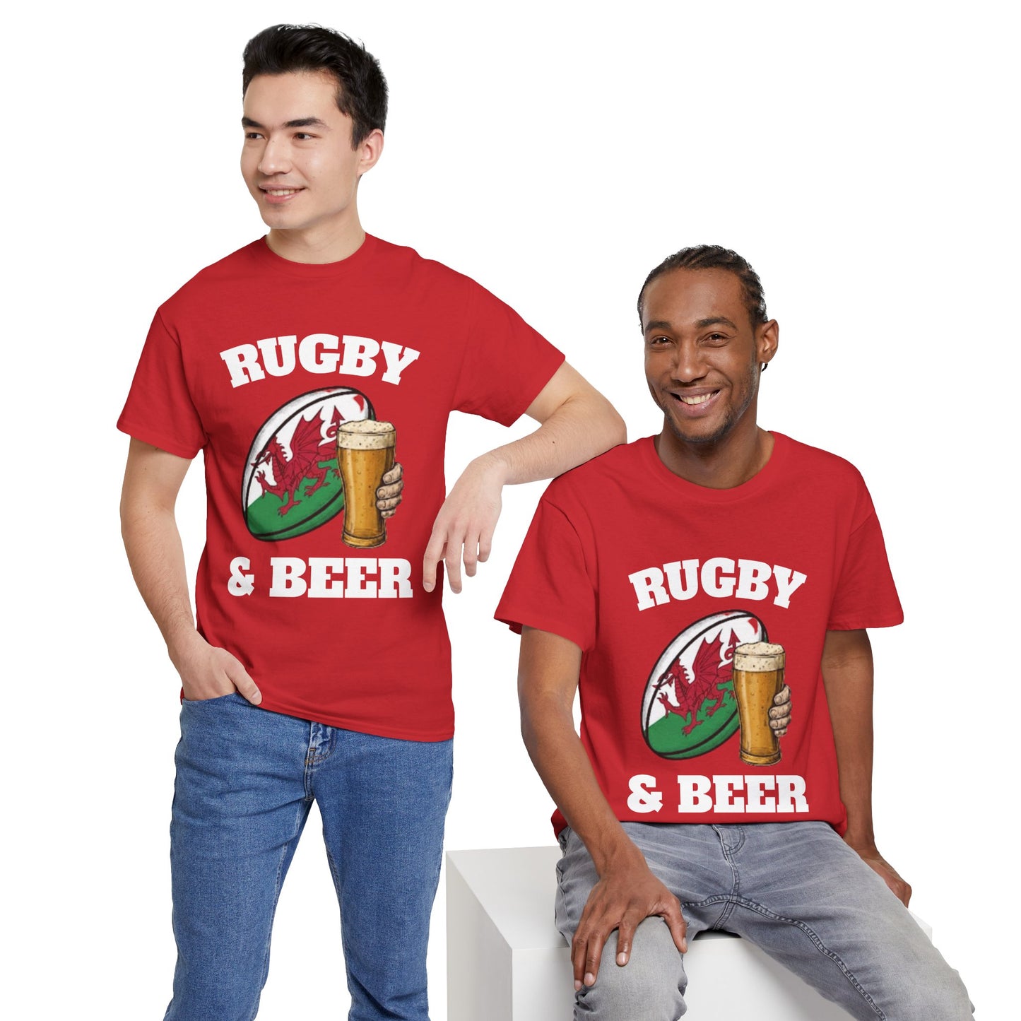 Wales Rugby & Beer T-Shirt – Perfect for Match Days, Gifts & Lads Trips