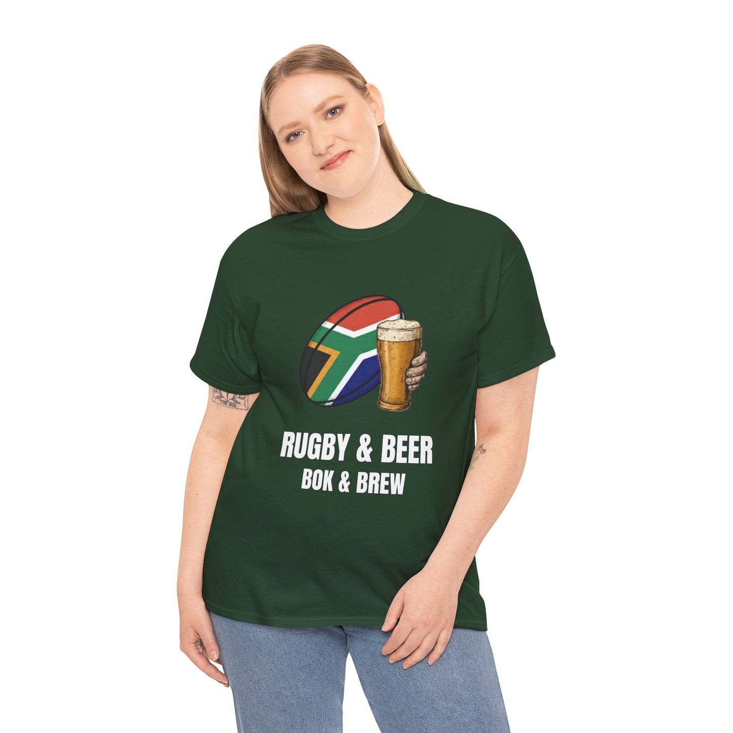 Rugby & Beer ¨Bok & Brew¨ T-Shirt - South African Rugby Fan Matchday Gift