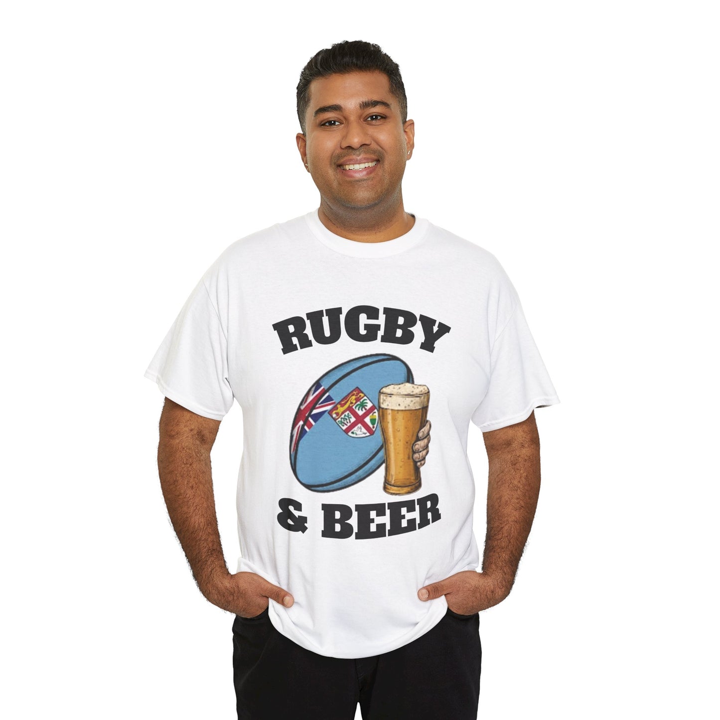 Rugby & Beer Fiji T-Shirt – Flying Fijians Rugby Fan Tee
