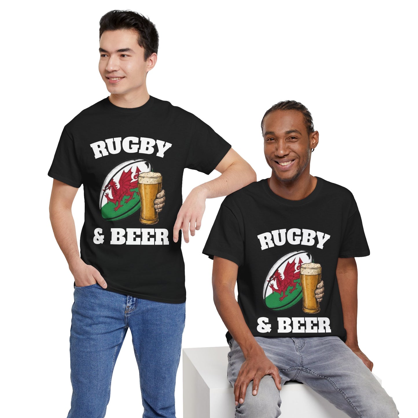Wales Rugby & Beer T-Shirt – Perfect for Match Days, Gifts & Lads Trips