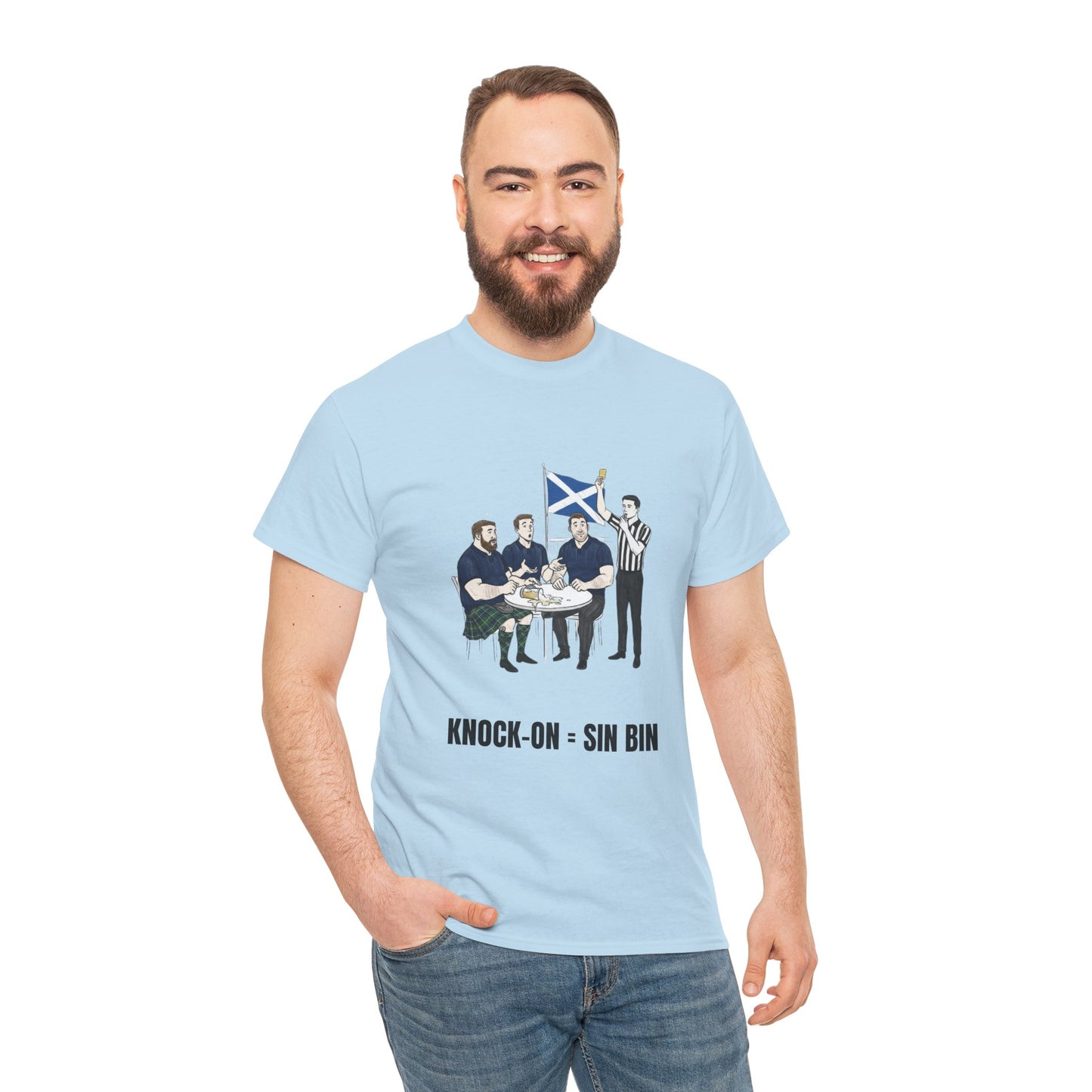T-shirt rugby écossais et bière – Carton jaune renversé | T-shirt humoristique pour supporters de rugby