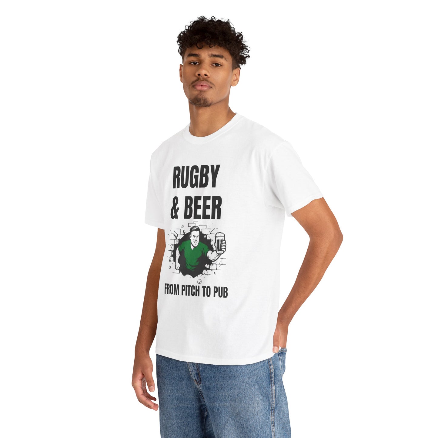 Rugby & Beer T-Shirt – From the Pitch to the Pub | Irish Rugby Fans Tee