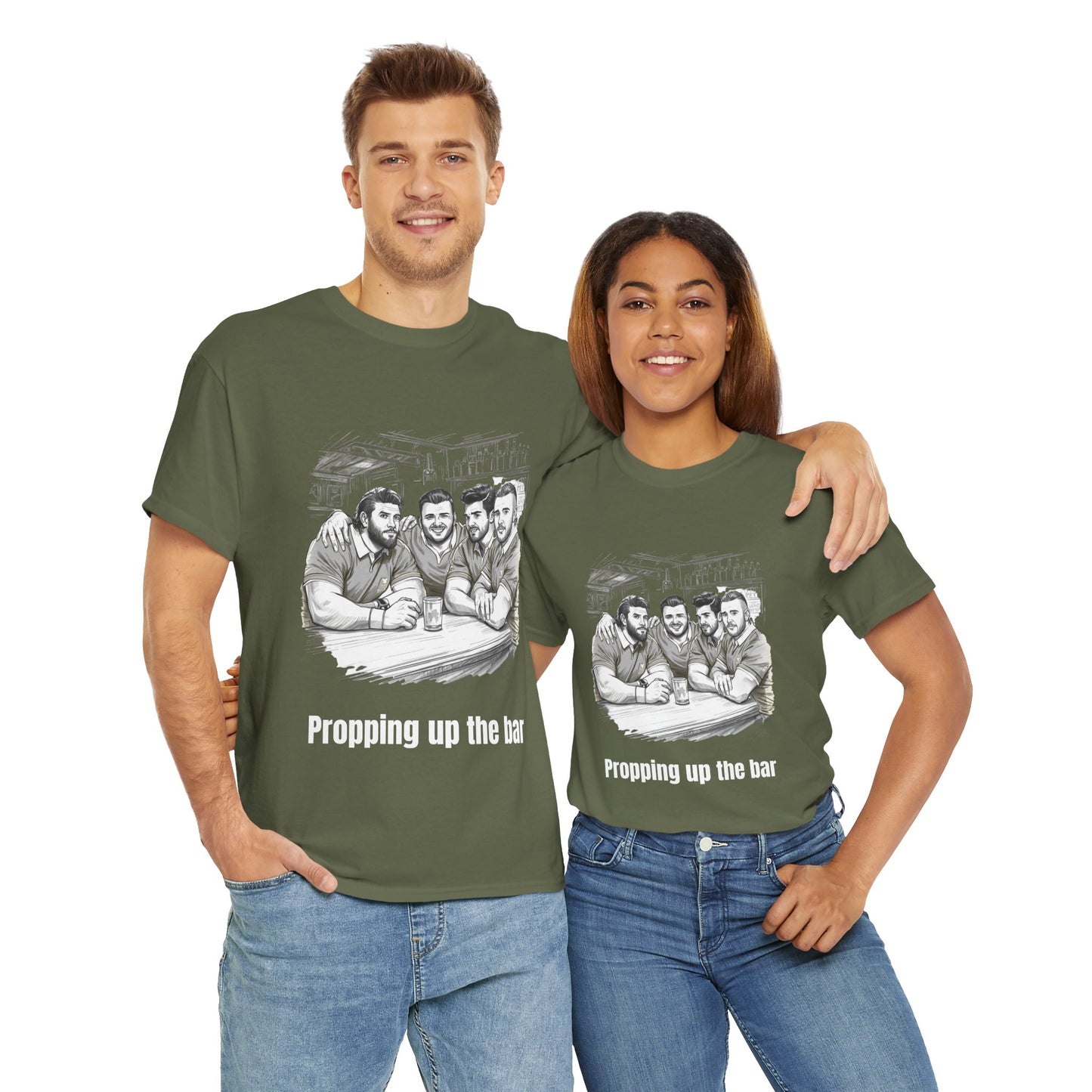 Propping Up The Bar – Funny English Rugby T-Shirt for Fans & Gifts