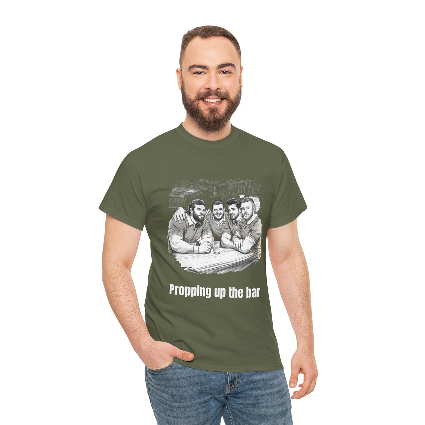 Propping Up The Bar – Funny English Rugby T-Shirt for Fans & Gifts